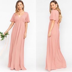 Emily dustyShow Me Your Mumu Emily Empire Maxi Dress Rustic Mauve Crisp NWT Show